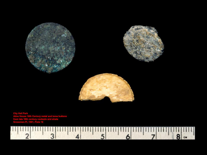 Copper-alloy, Bone & Lead Buttons Recovered from Almshouse