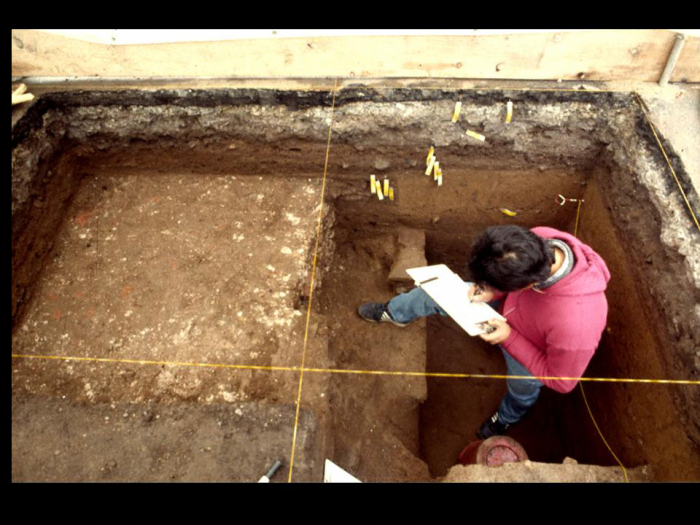 Recording Well-Preserved Colonial Layers beginning ca 1 Foot Below Modern Grade