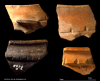 Early, 3000 year old, ceramic rim sherds of the Muyu Moqo style found in association with the burials and early gold tools