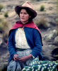 Quechua girl by the roadside, waiting for tranport